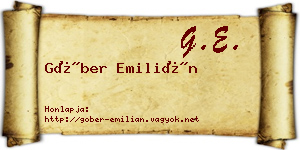 Góber Emilián névjegykártya